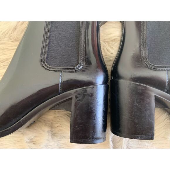 Jeffrey Campbell hurricane Chelsea rain boot glossy patent black, size 9 - Picture 4 of 10
